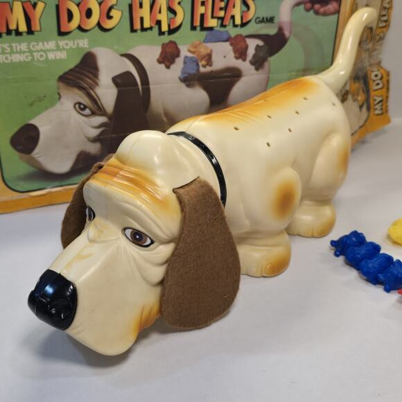 My Dog Has Fleas 1979 Basset Hound Kids Toddler Family Game Box Near Complete - Picture 2 of 12